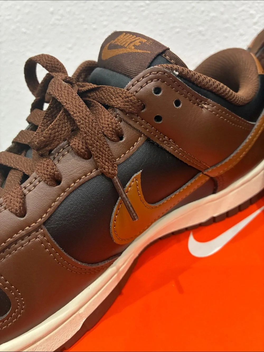 Nike Dunk Low Retro Low-Top Sneakers in   Black/Tan Mens8 Ladies9.5